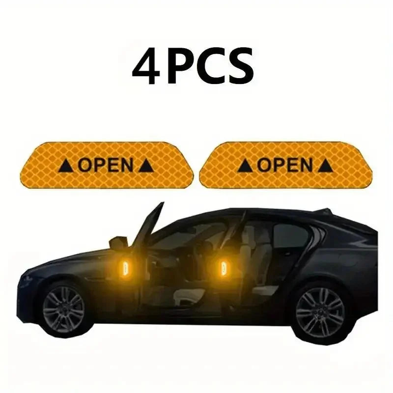 ALL NEW ITEM! 4 pack  Door Reflective Safety Stickers for Night Visibility. Easy to Apply,