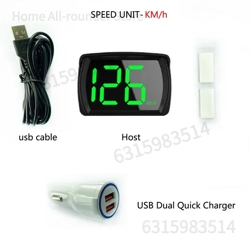 Speedometer MPH Digital Head Up Display Large LED Font For Reminder of Speed