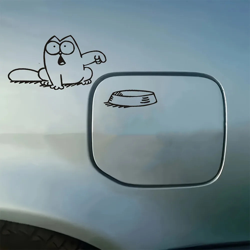 Don't Forget cat fuel tank cap stickers - waterproof