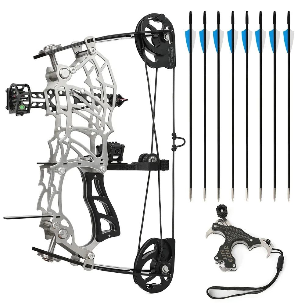 15-32lbs Adjustable Pulley Bow Right Hand Carbon Fiber Grip Target Practice Shooting Beginners Teen Youth