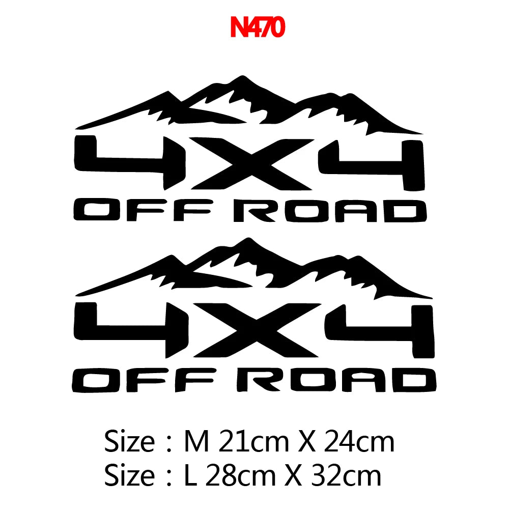 4X4 Mountain Series Decals Kit  (NEW)- Waterproof Vinyl Decal for All 4x4 Doors, Windows & Hood Adventurer's Choice