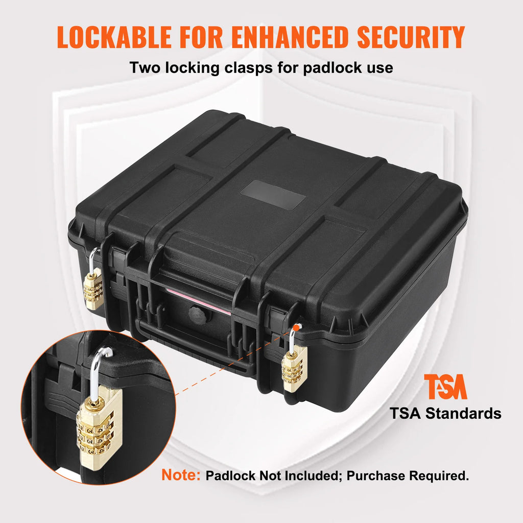 Best Seller ! Hard Pistol Cases with Pre-cut PU Foam Lining Waterproof Dust-proof Hard Lockable Pistol Case
