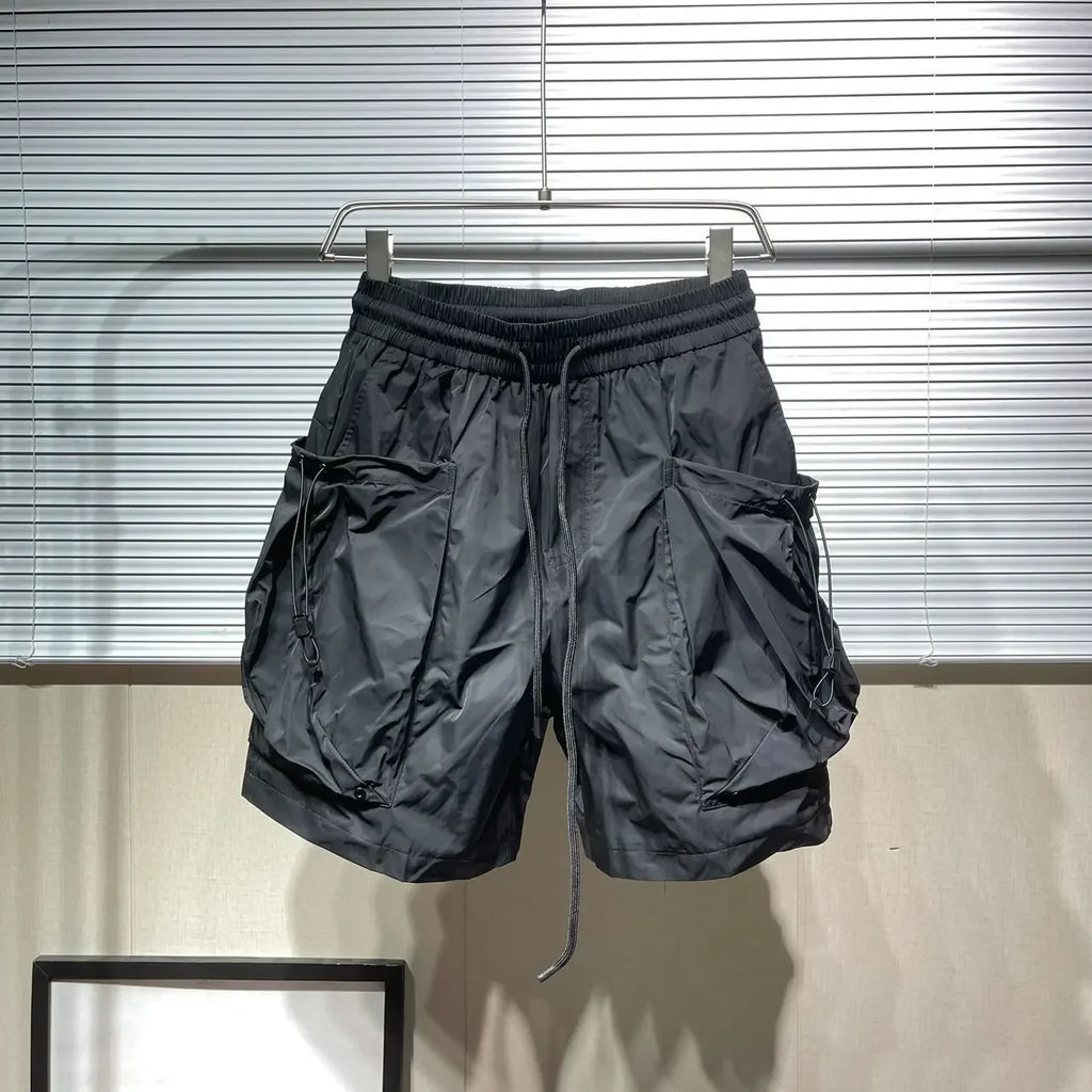 Men Shorts Summer /Cool Feeling Quick Dry Wide Leg /Functional Wind Large Pockets Trendy Men  Shorts