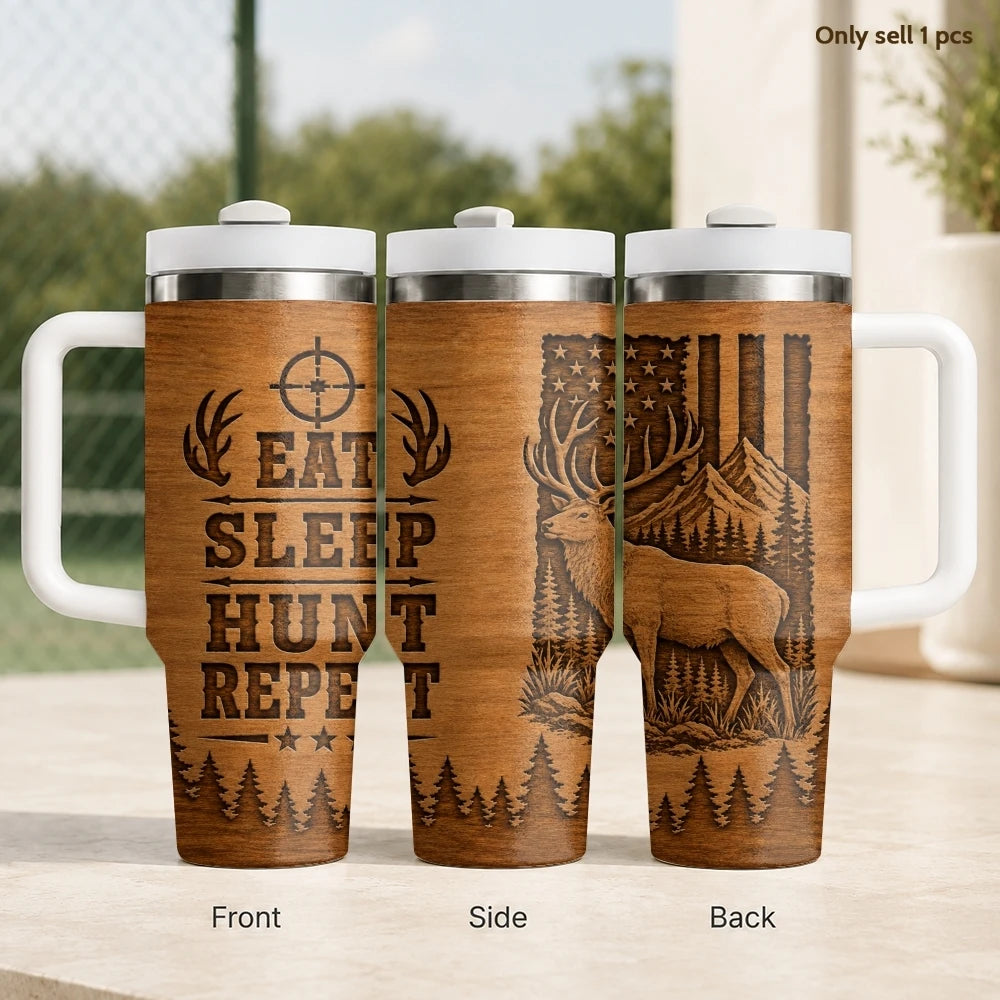 Patriot Deer Hunting Flag Design Vacuum Flasks 40oz Stainless Steel Insulated Tumbler