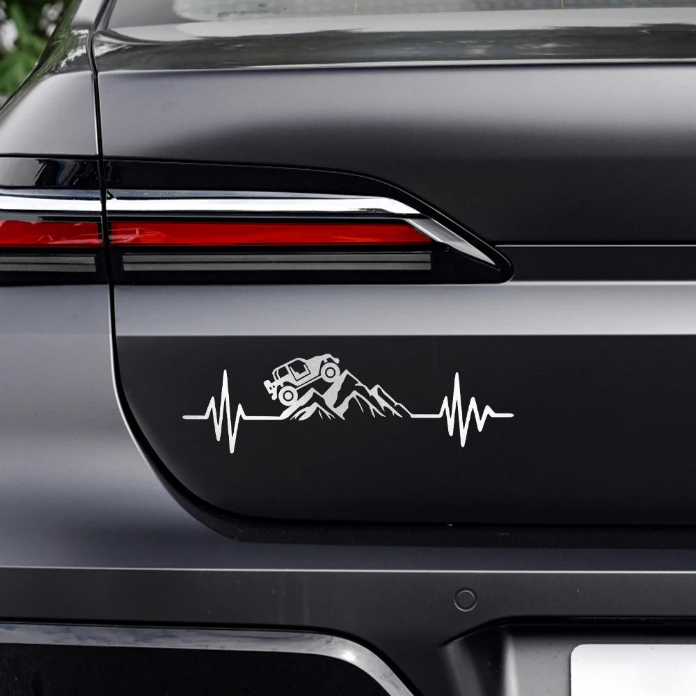 NEW ITEM ! Reflecitve Heartbeat Off Road Mountain Climb Graphics Decal Outdoors