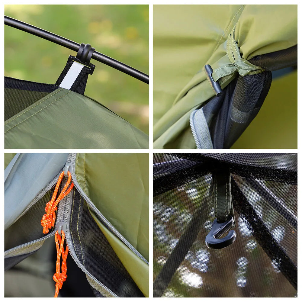 The Night Cat Upgraded Tents 1- 2 Persons Easy Clip Setup Camping Tent Adults Heavy Rainproof Compact Lightweight