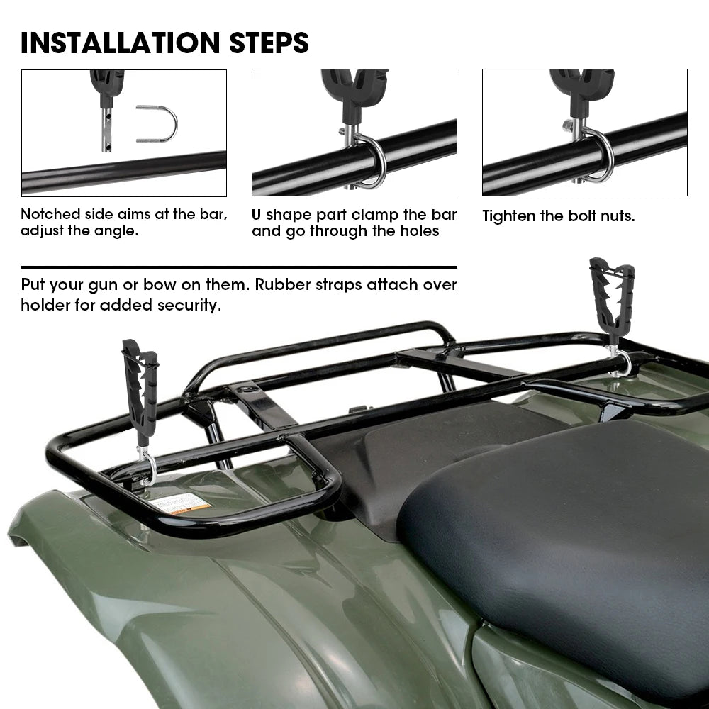 Deal !  ATV -SBS  Gun Rack Hunting Tool Holder Rack Mount with Rubber Straps /Fits 0.8-1.3in Roll Bar