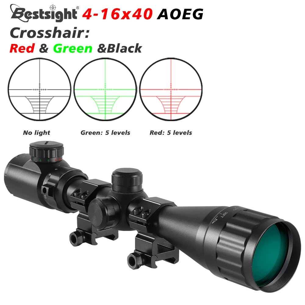 4-16X40 AOE Optics Scope Red&Green Dot Illuminated Sight Scope Hunting Budget Gear Scope