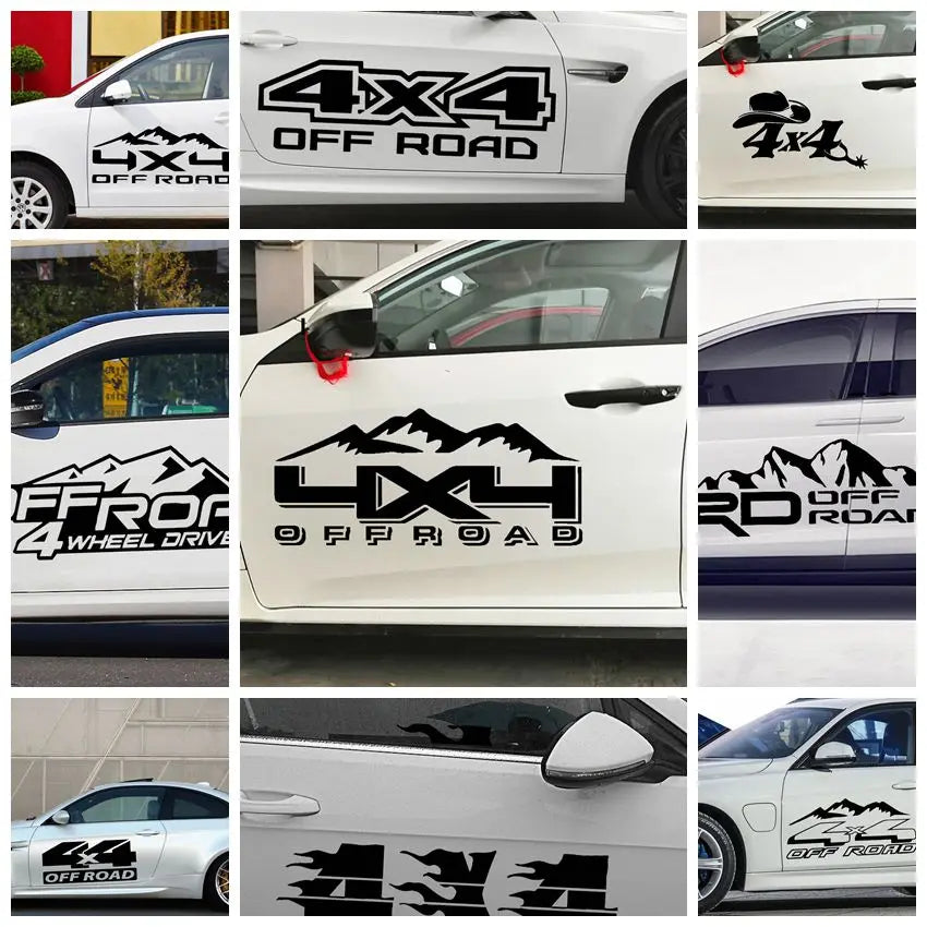 4X4 Mountain Series Decals Kit  (NEW)- Waterproof Vinyl Decal for All 4x4 Doors, Windows & Hood Adventurer's Choice