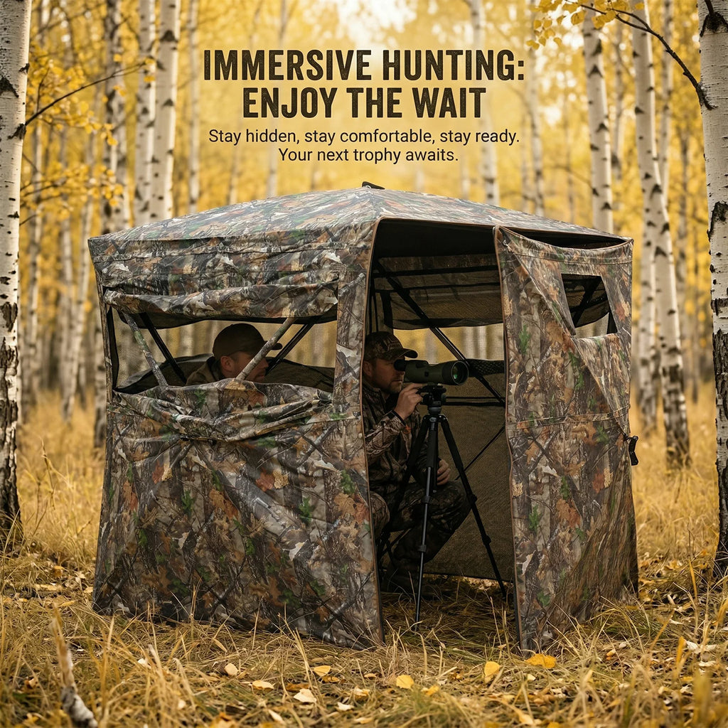 Swing Wide- Pop-Up Hunting Blind Easy Setup /Ground Shelter /Outdoor Blind with Storage for Deer /Turkey /Duck /Archery Season