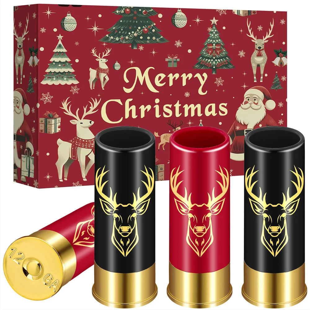 Give Him Elk ! 4pcs/Set Elk Head Decor 12 GA Plastic Shot Glasses for Hunters