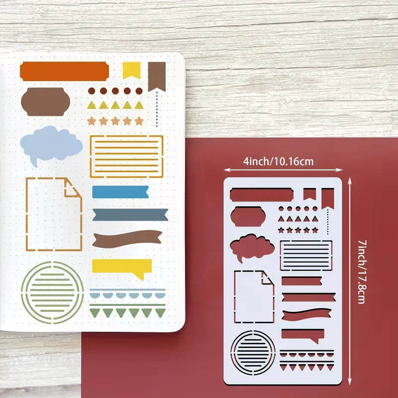 15PCS Bullet Journal Stencil Set /Template  Layout Notebook Tool
