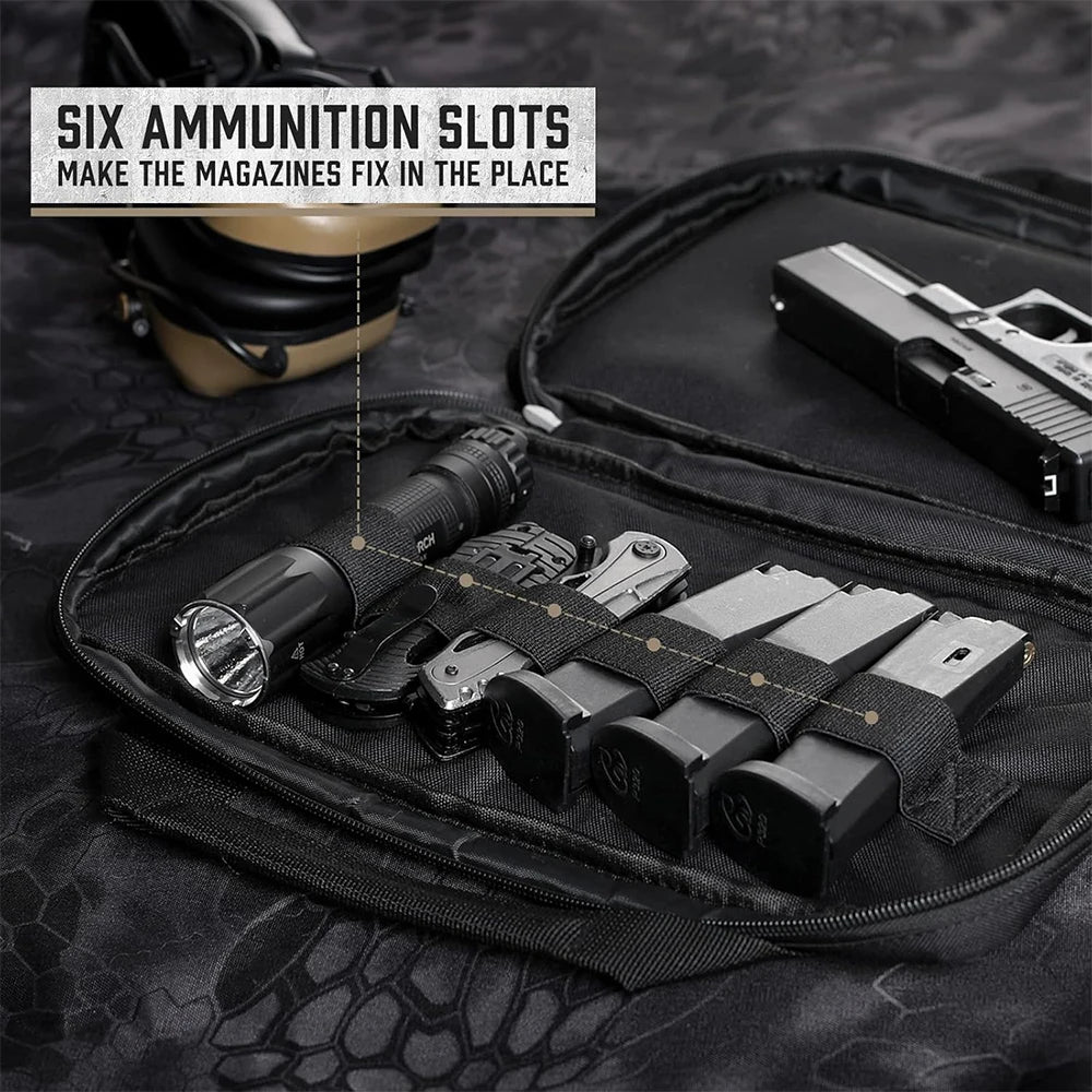 #1 Pistol Bag Concealed Carry Case Handgun Pouch with Magazine Storage Slot Pistol Accessories