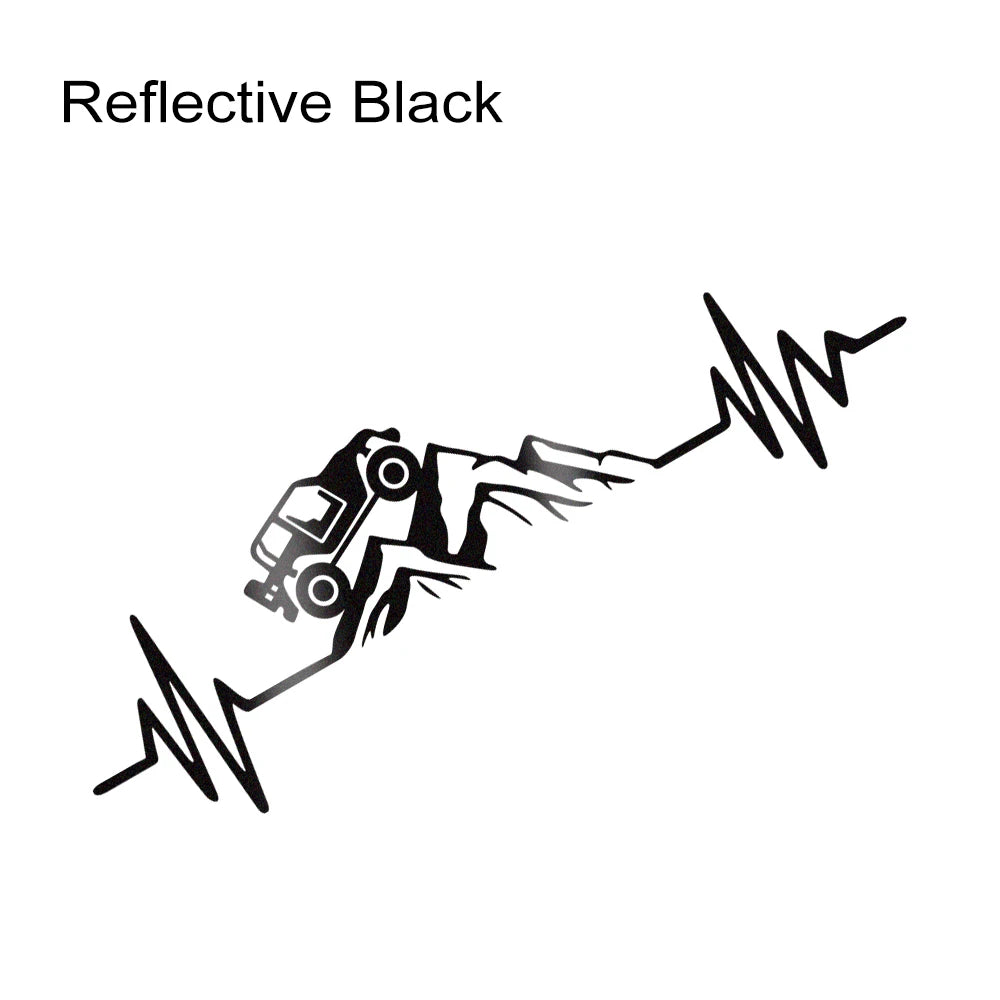 NEW ITEM ! Reflecitve Heartbeat Off Road Mountain Climb Graphics Decal Outdoors