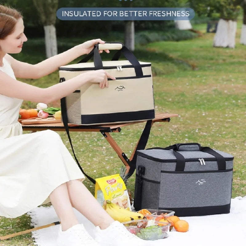 Large-Capacity Square Ice Box Bag /Fresh-Keeping Picnic Bag for Outdoor Use