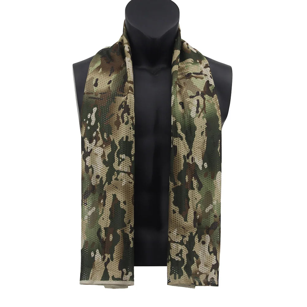 Hunting Mesh Breathable Scarf 165*48cm Tactical Bandana Special Operations Camouflage Face Towel Rifle Camouflage Net