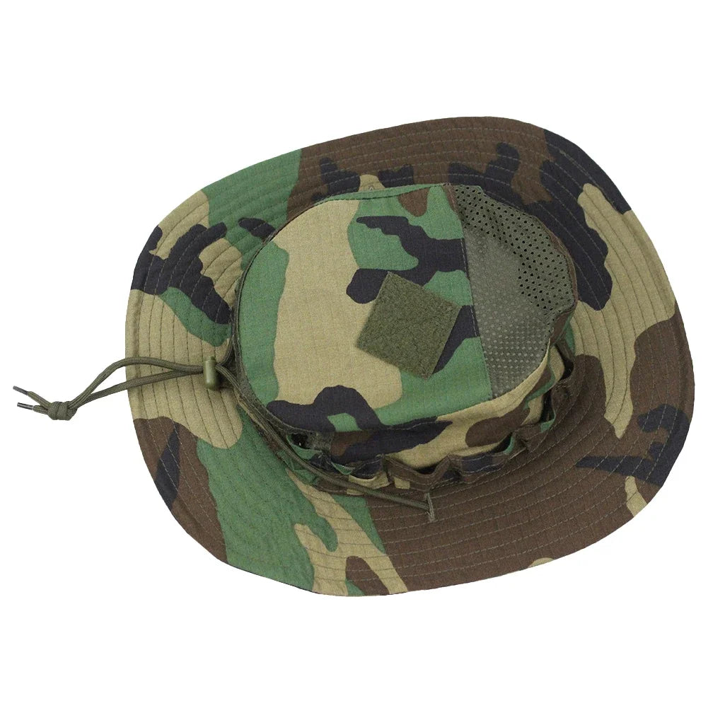 Jungle Camo Enthusiasts Square Pocket Boonie Outdoor Bucket Hats