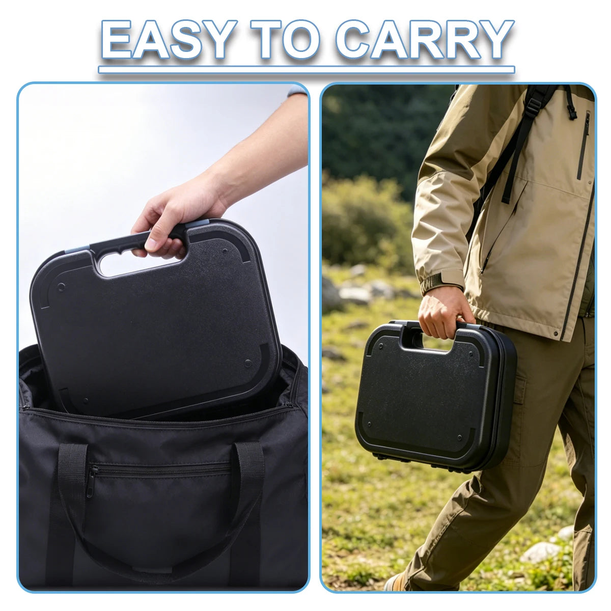 Home Defense-Tactical Pistol Case /Lockable with Padded Foam Protection/Fits Most all Glock Pistols and Alike handguns.