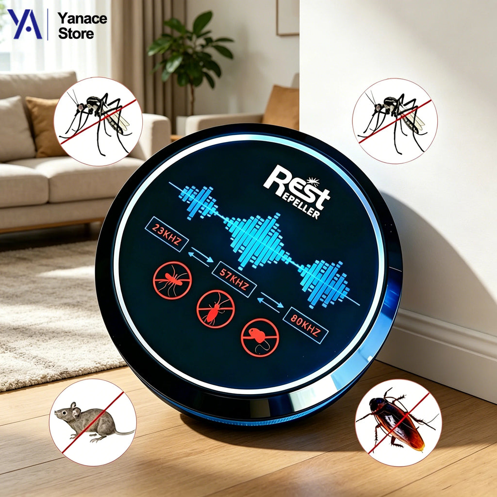 High-end Ultrasonic Pest Repeller,Fully Automatic /Repels Mosquitoes,Rats,Snakes & Insects,Home ﻿