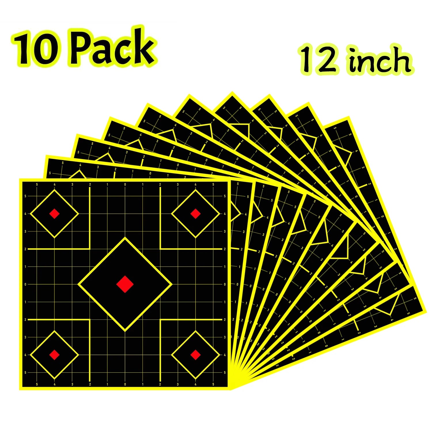 Dead Eye 12 Inch Bright Chevron Fluorescent Yellow Aiming Reaction Splash