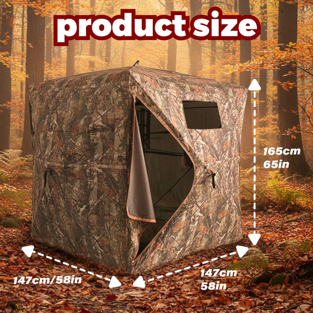 Rugged Pop-Up Hunting Blind Easy Setup /with Storage for Deer Turkey Duck Archery Season