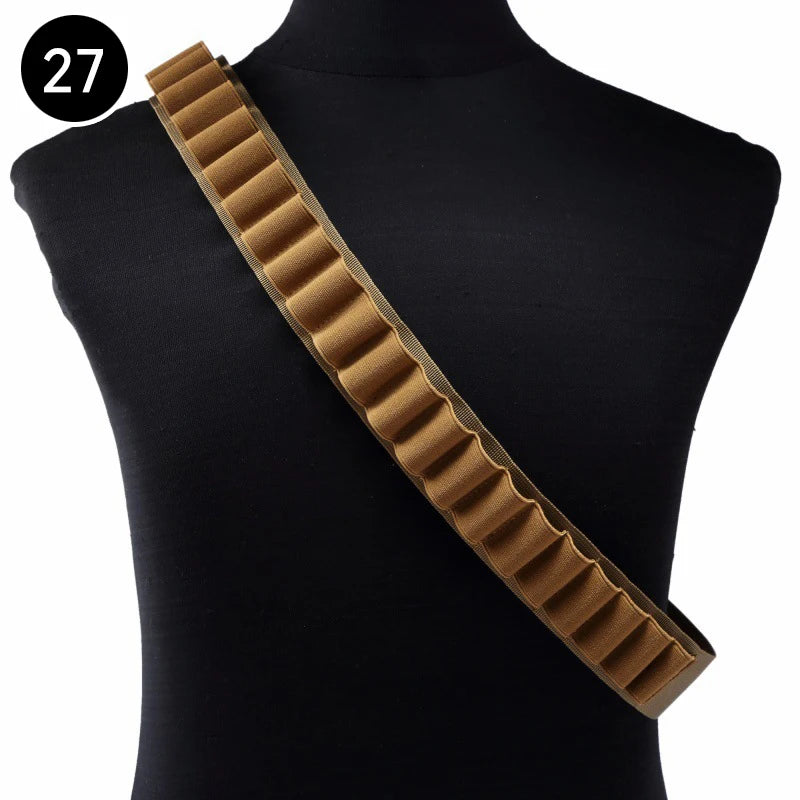 Tactical 27/30/50 Rounds Shotgun Bandolier Adjustable Shotgun Shell Ammo Holder 12 Gauge