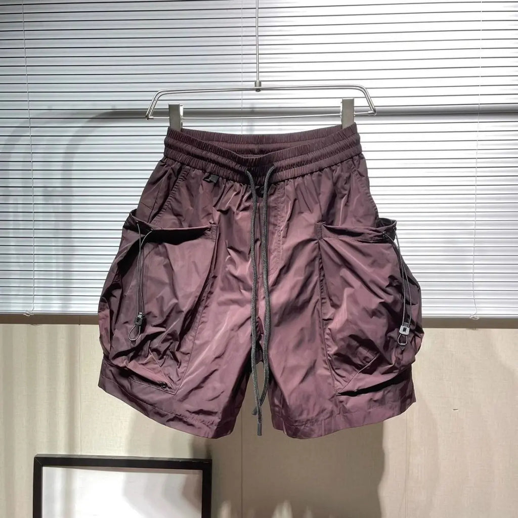 Men Shorts Summer /Cool Feeling Quick Dry Wide Leg /Functional Wind Large Pockets Trendy Men  Shorts
