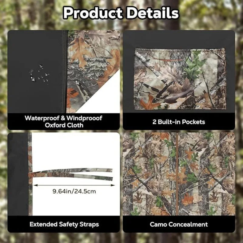 Wrap -Up Waterproof Hunting Camouflage Blind Cover Realistic Leaf Camo Tree Stand Blind