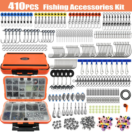 170-pcs Professional Fishing Kit with Tackle Box, Hooks Sinkers Swivels  Fishing Complete Lure Set