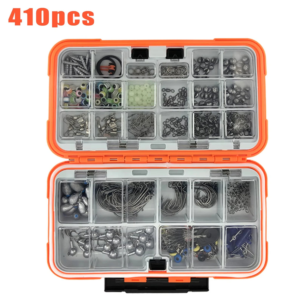 170-pcs Professional Fishing Kit with Tackle Box, Hooks Sinkers Swivels  Fishing Complete Lure Set